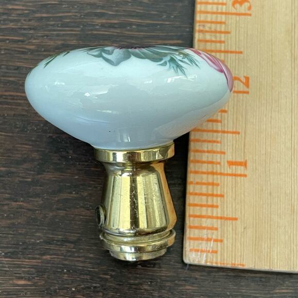 Vintage Porcelain Door Knob Floral Hand Painted? White with Flowers Single - Picture 10 of 16